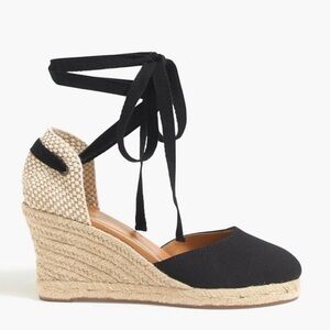 J. Crew Canvas Ankle Wrap Seville Espadrille Wedges
